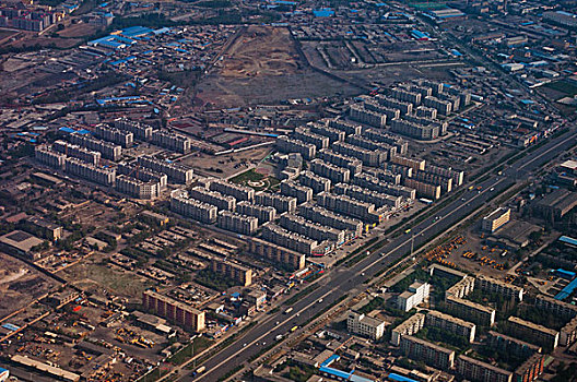 飞机上俯瞰新疆乌鲁木齐