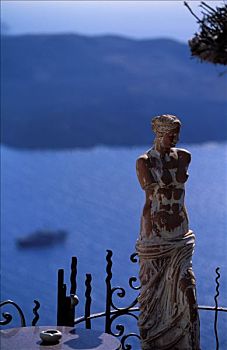 希腊,基克拉迪群岛,群岛,圣托里尼岛,雕塑,乡村