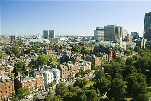 俯拍,建筑,城市,波士顿,马萨诸塞,美国
