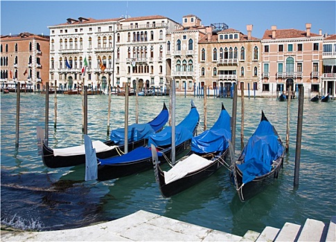威尼斯,大运河,小船,教堂,圣马利亚
