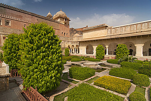 花园,塔,琥珀堡,斋浦尔,拉贾斯坦邦,印度