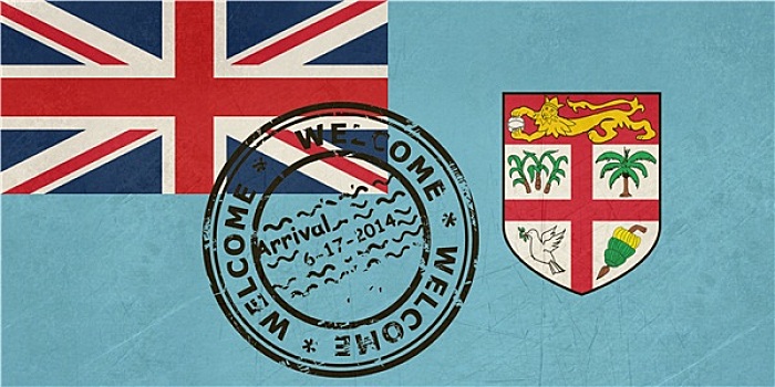 欢迎,斐济,旗帜,护照