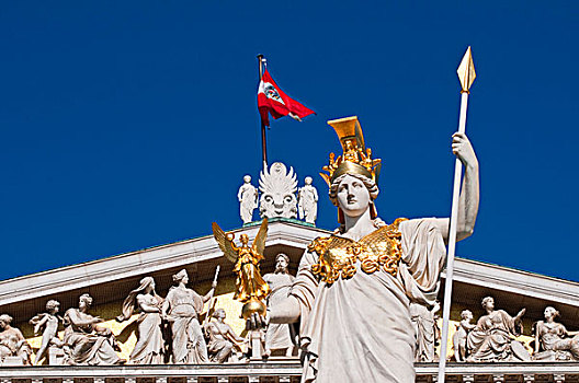议会,建筑,智神星,雅典娜,雕塑,环城大道,街道,维也纳,奥地利,欧洲
