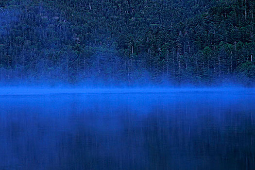 湖,早晨,雾气