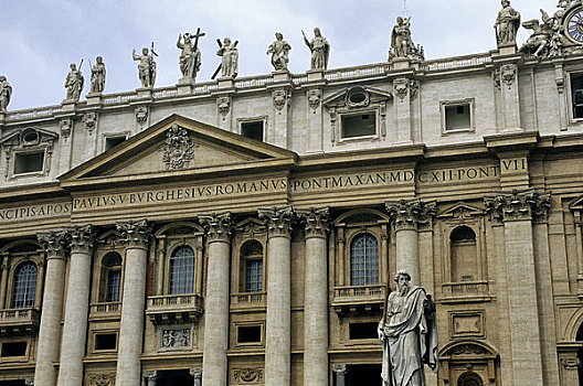 意大利,罗马,梵蒂冈,广场,圣彼得大教堂,特写