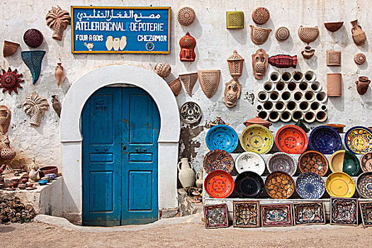 陶瓷,店,陶器,商品,杰尔巴,突尼斯,非洲