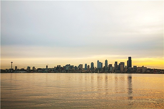 市区,西雅图,城市,早晨