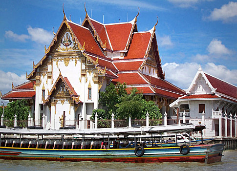 泰国曼谷湄南河与岸上景观