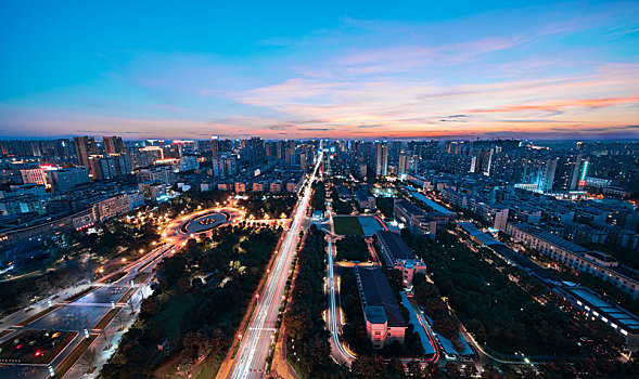 湖南省衡阳市华新开发区夜景全景