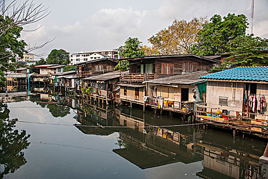 泰国,曼谷棚户区