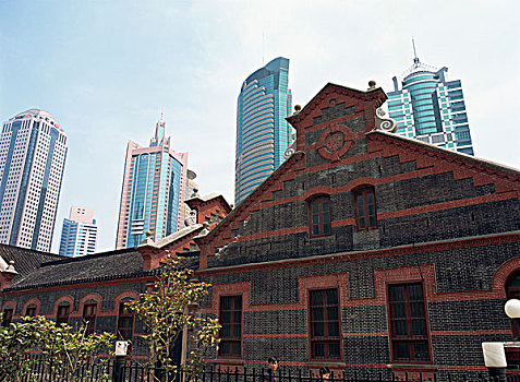 靠近,新建筑,浦东,上海,中国