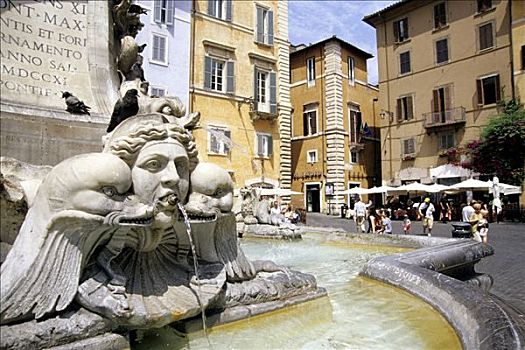 喷泉,涌水,广场,内城,罗马,意大利,欧洲