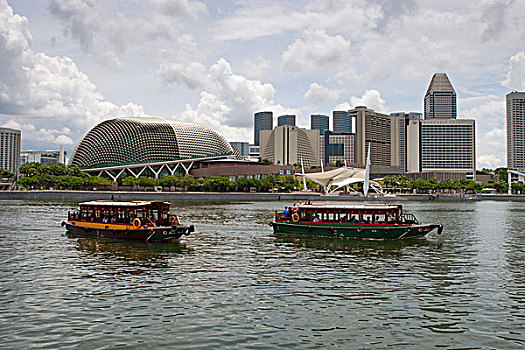 新加坡,天际线,休闲场所,驾驶,背影,剧院,湾,文化中心,太平洋,东方,康拉德,东南亚
