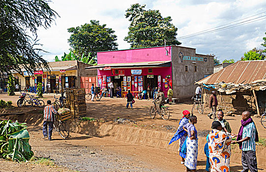 坦桑尼亚,蚊子,乡村,水果,香蕉,出售,旅游,许多,彩色