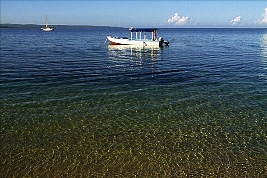 小船,停泊,海滩,享乐,牙买加