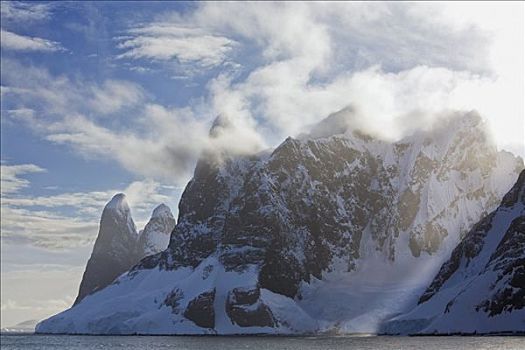 山峦,入口,雷麦瑞海峡,南极半岛,南极