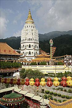 灯笼,悬挂,庙宇,极乐寺,槟城,马来西亚