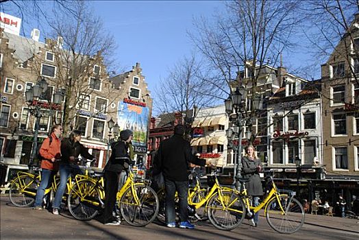 自行车,城市,旅游,阿姆斯特丹,荷兰