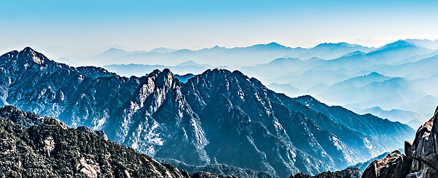 安徽省黄山市黄山风景区天海大峡谷自然景观