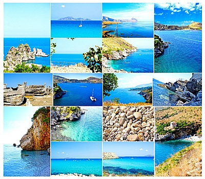 西西里,漂亮,海岸,水晶,清晰,海洋