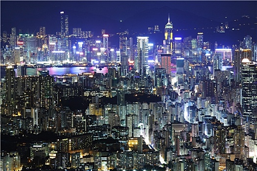 香港,建筑,夜晚