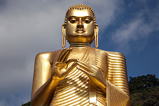 金色,佛像,金庙,印度,丹布勒,中央省,斯里兰卡,亚洲