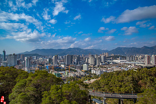 福州火车北站周边,五四北,鼓岭山脉