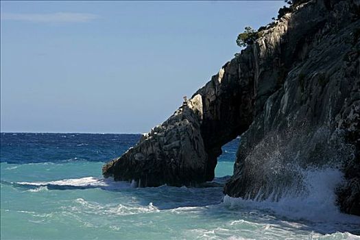 悬崖,萨丁尼亚,意大利,欧洲