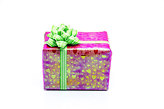 粉色,礼盒,绿色,丝带,蝴蝶结