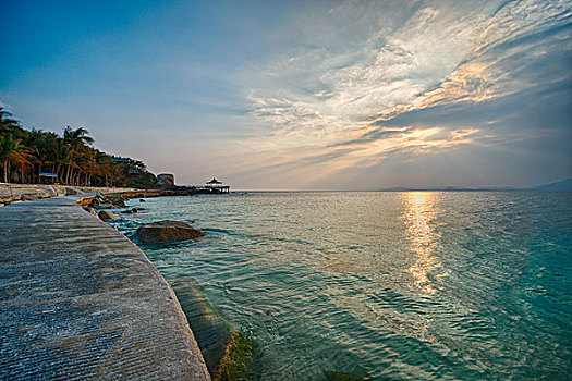 海南分界洲岛日落海滩