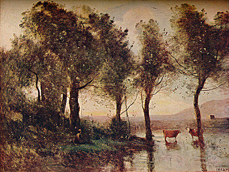 水塘,19世纪,艺术家