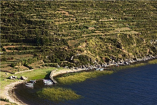 乡村风光,提提卡卡湖,玻利维亚