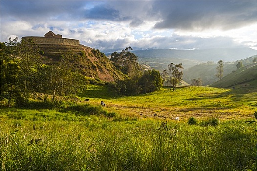 印加,墙壁,城镇,印加遗迹,厄瓜多尔