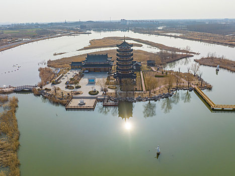 山东泰安东平湖风光