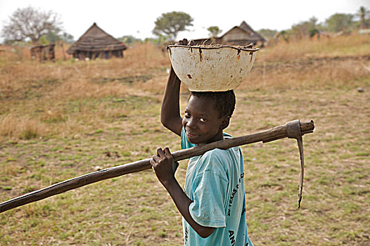 女孩,地点,乡村,南,苏丹,十二月,2008年