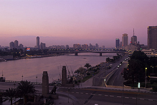 埃及,开罗,尼罗河,黄昏