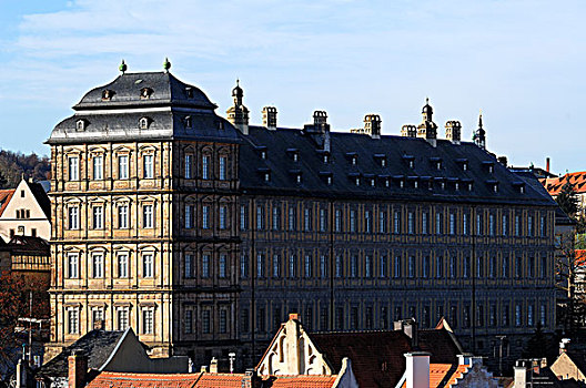 风景,塔,城堡,宫殿,班贝格,上弗兰科尼亚,巴伐利亚,德国,欧洲