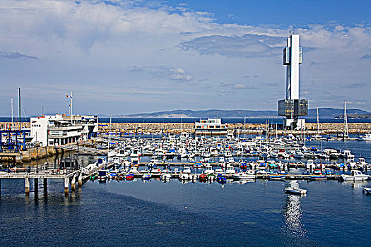 港口,控制塔,游艇,加利西亚,西班牙
