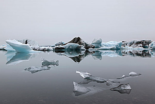 冰,冰山,杰古沙龙湖,结冰,湖,泻湖,冰岛,欧洲