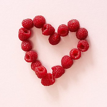 新鲜,树莓,心形