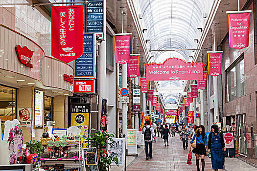 日本,九州,鹿儿岛,城市,购物,拱廊