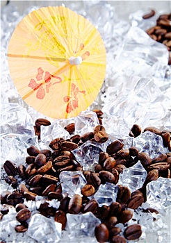 咖啡豆,冰块
