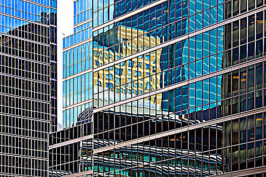 反射,建筑,国王大街,多伦多,加拿大