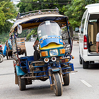 机动,嘟嘟车,交通工具,途中,琅勃拉邦,老挝