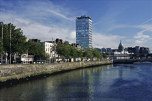 建筑,利菲河,都柏林,爱尔兰