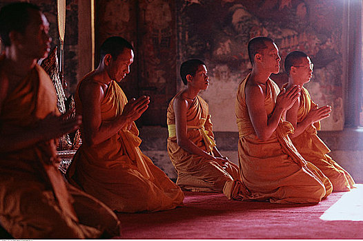 佛教,祈祷,庙宇,曼谷,泰国