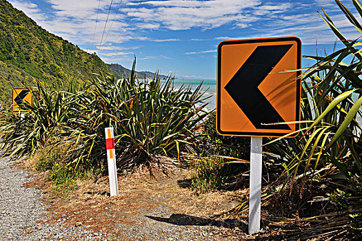 交通标志,公路,西海岸,南岛,新西兰