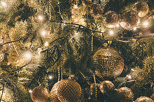 冷杉,装饰,圣诞节,新年,假日,背景