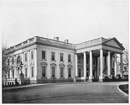 白宫,华盛顿特区,迟,19世纪,艺术家,未知