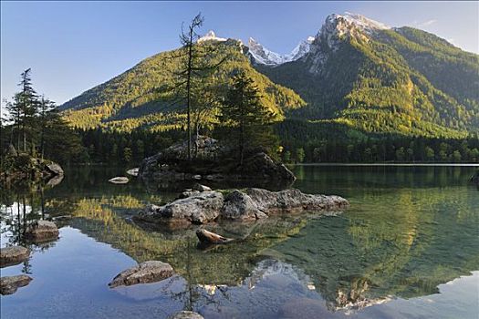 湖,山峦,拉姆绍,巴伐利亚,德国